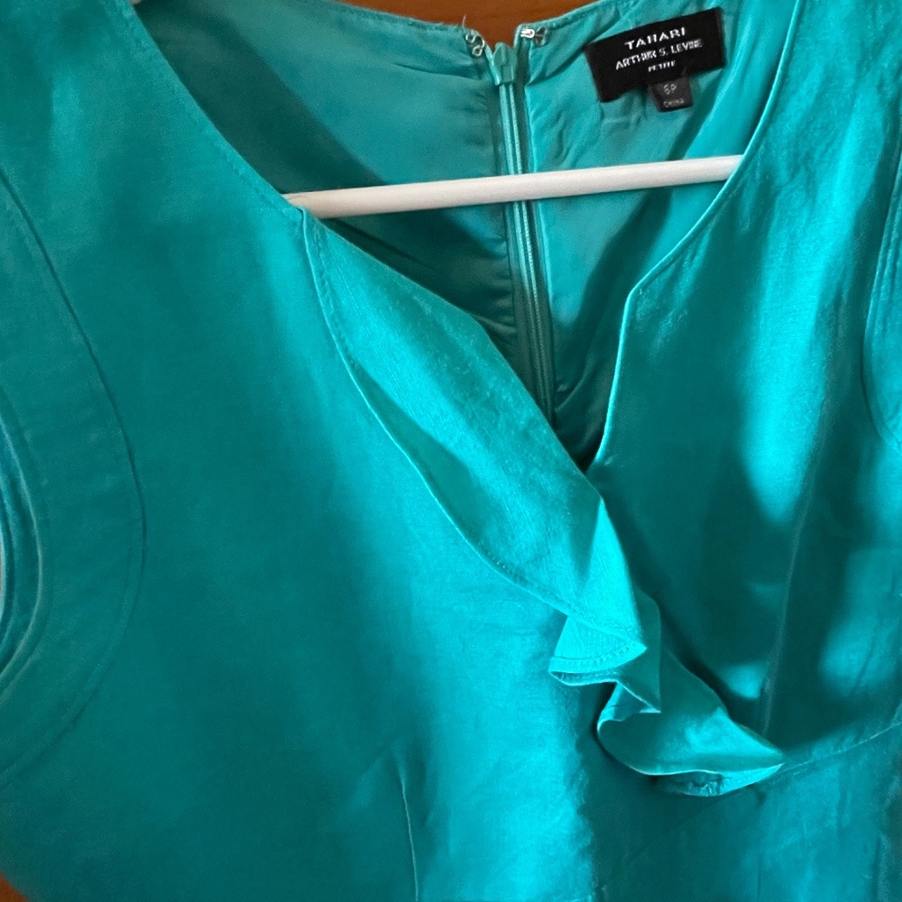 Tahari Turquoise Sheath Dress Petite Size 6P